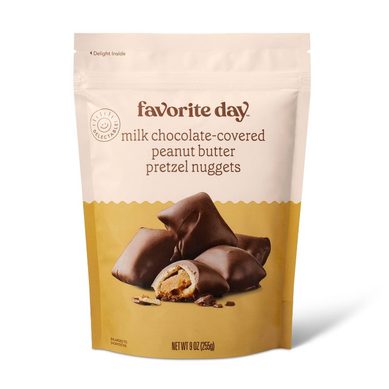 Milk Chocolate-Covered Peanut Butter Pretzel Nuggets - 9oz - Favorite Day&#8482;, 1 of 8