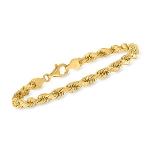 Ross-Simons Men's 5.5mm 10kt Yellow Gold Rope Chain Bracelet Size 8 - 1 of 4