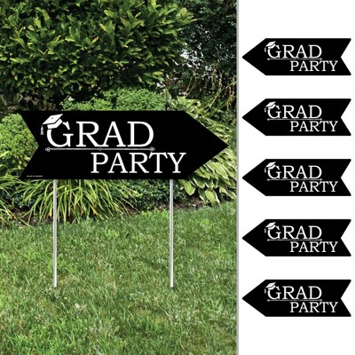 Big Dot of Happiness Graduation Cheers - Arrow Graduation Party Direction Signs - Double Sided Outdoor Yard Signs - Set of 6