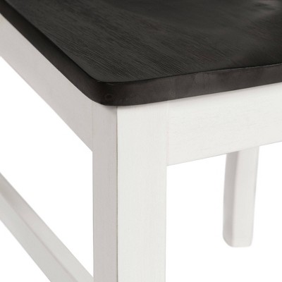 Gray and White Wooden Slat Back Side Chair