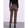 Allegra K Women's Plaid Tartan High Waisted Button Casual Pants - 4 of 4
