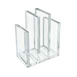 Azar Displays Clear Acrylic Bookend and Desk File Sorter, Acrylic, 1-Pack