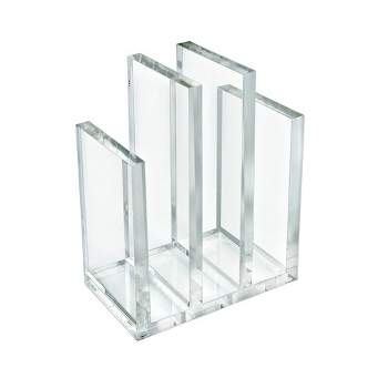 Azar Displays Clear Acrylic Bookend and Desk File Sorter, Acrylic, 1-Pack
