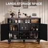Wine Bar Liquor Cabinet with Wine Rack and Glass Holder, Buffet Cabinet with Adjustable Shelves, Black - 4 of 4
