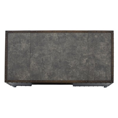 Industrial Gray and Brown Lift-Top Coffee Table with Storage