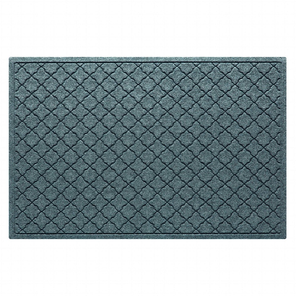 Bungalow Flooring 3'x5' WaterHog Cordova Indoor/Outdoor Doormat Bluestone: Traditional Low Pile Recycled PET Rug