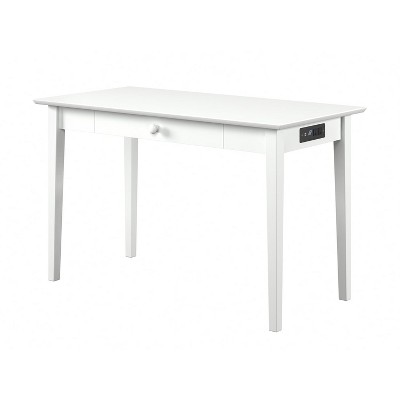 AFI Furnishings Shaker Desk with Drawer and Charging Station in White