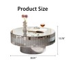 Modern Round Coffee Table with Glass Top and Mirrored Finish, Luxury Center Table for Living Room or Apartment – The Pop Home - 4 of 4