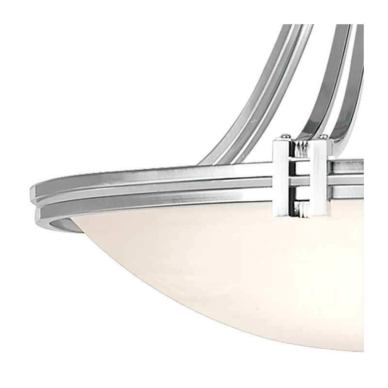 Possini Euro Design Deco Brushed Nickel Pendant Chandelier 21 1/2" Wide Modern White Marbled Bowl Glass 3-Light Fixture for Dining Room Kitchen Island, 3 of 10