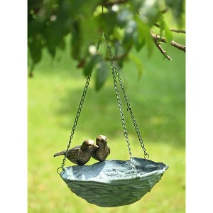 SPI Home Bird and Nest Hanging Birdfeeder – 21" Decorative Outdoor Feeder, Nature-Inspired Metal Garden Accent for Birds and Wildlife - 1 of 3