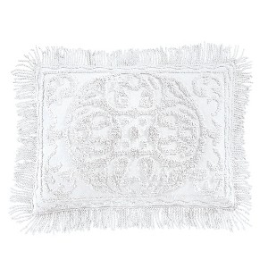 Collections Etc Luxurious Medallion Chenille Fringe Border Pillow Sham - 1 of 3