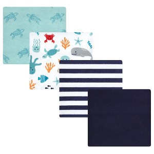 Luvable Friends Hudson Baby Flannel Receiving Blankets 4pk - 1 of 2