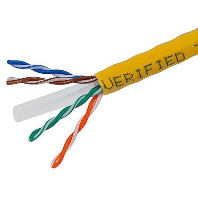 Monoprice Cat6 Ethernet Bulk Cable - 1000 Feet - Yellow | Network Internet Cord - Stranded, 550Mhz, UTP, CM, Pure Bare Copper Wire, 24AWG, No Logo