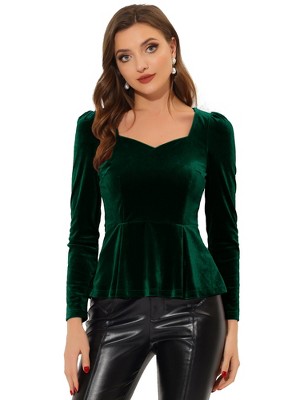 Allegra K Women's Halloween Elegant Sweetheart Neck Long Sleeve Velvet ...