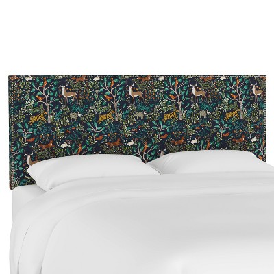 Queen Arcadia Nailbutton Patterned Headboard Folkland Admiral - Skyline Furniture