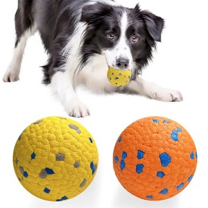 Dog Balls Dog Toy Balls Bouncy Tennis Balls Durable for Aggressive Chewers Fetch Game Balls for Large Medium Small Dogs Lightweight Water Toys Yellow - 1 of 4