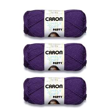 Caron Simply Soft Purple Yarn - 3 Pack of 170g/6oz - Acrylic - 4 Medium  (Worsted) - 315 Yards - Knitting/Crochet