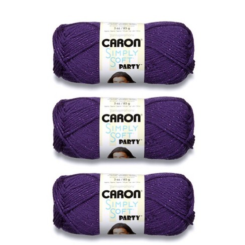 Caron Simply Soft Party Purple Sparkle Yarn - 3 Pack Of 85g/3oz - Acrylic -  4 Medium (worsted) - 164 Yards - Knitting/crochet : Target