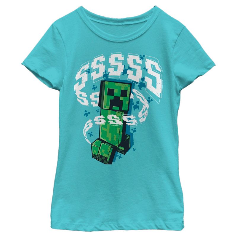 Girl's Minecraft SSSS Creeper T-Shirt, 1 of 5