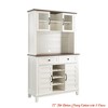 72" White Pantry Cabinet w/ Coffee Station & Wine Storage - 4 Glass Doors, 2 Deep Drawers, Adjustable Shelves - 2 of 4
