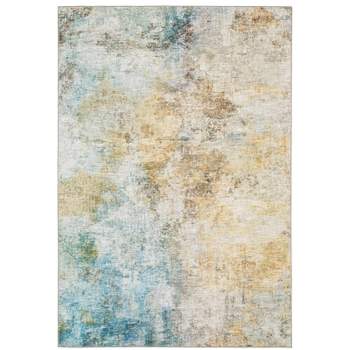 7'8"x10' Marcel Muted Abstract Area Rug Yellow/Blue - Captiv8e Designs