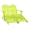 vidaXL Garden Chair White Fir Wood 2-seater Ergonomic Adirondack Chair - Green - 2 of 4