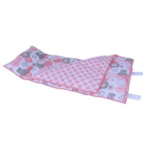 Bacati - Watercolors Floral Coral Gray Toddler Nap Mat - 1 of 4