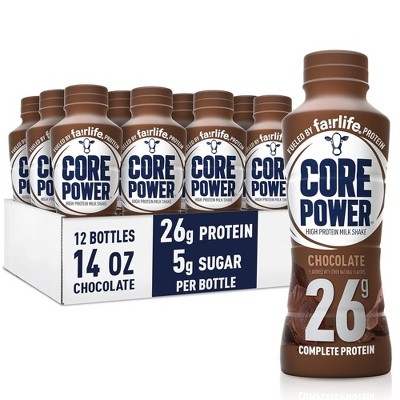 Core Power Fairlife 26g Protein Milk Shakes, Chocolate - 14 Fl Oz Bottle (Pack of 12)