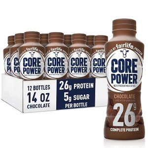 Core Power Fairlife 26g Protein Milk Shakes, Chocolate - 14 Fl Oz Bottle (Pack of 12) - 1 of 4