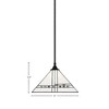 Toltec Lighting Any 1 - Light Pendant in  Matte Black with 14" New Deco Art Glass Shade - 2 of 2