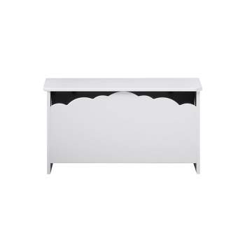 Modern Transitional Clouds Youth Kids' Toy Chest Trunks White - Saracina Home