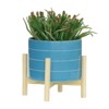 VisioGear Round Planter with Stand, Plant Pots for Living Room, Bedroom, Blue, 8"*8"*9" - 4 of 4