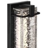 Possini Euro Design Glacier 15 3/4" High Farmhouse Rustic Outdoor Wall Light Fixture Mount Porch House LED Weatherproof Matte Black Metal Glass Shade - 3 of 4