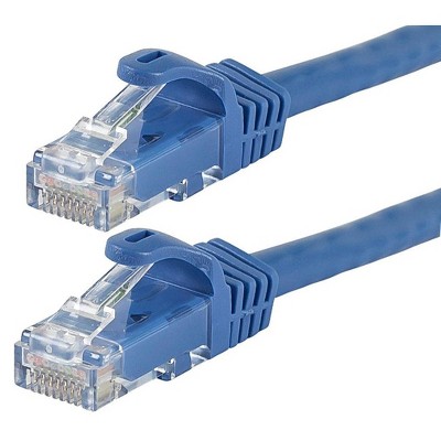 Monoprice Cat6 Ethernet Patch Cable - 1 Feet - Blue | Network Internet Cord - Snagless RJ45, Stranded, 550Mhz, UTP, Pure Bare Copper Wire, 24AWG -