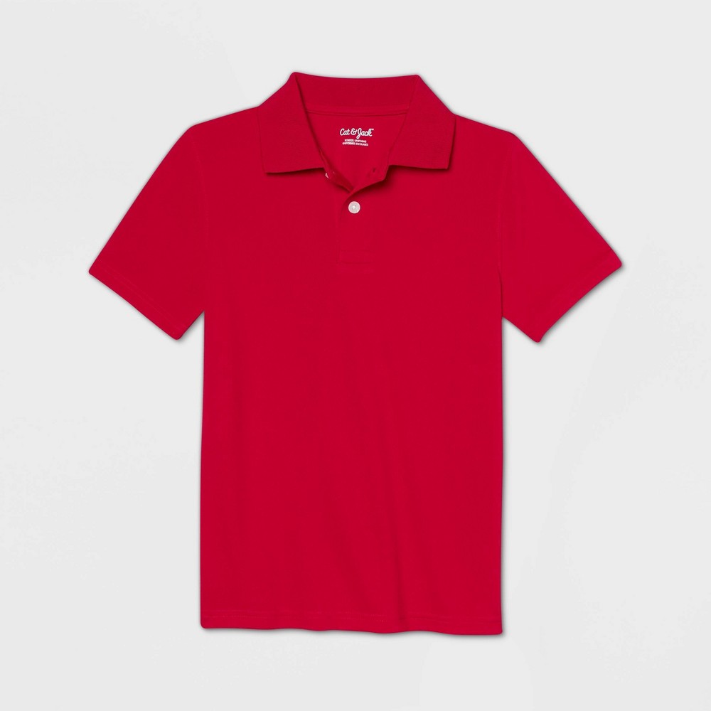 Boys' Short Sleeve Performance Uniform Polo Shirt - Cat & Jack Red M