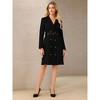 INSPIRE CHIC Women's Tweed Double Breasted Long Sleeve Blazer Dress with Belt - 4 of 4