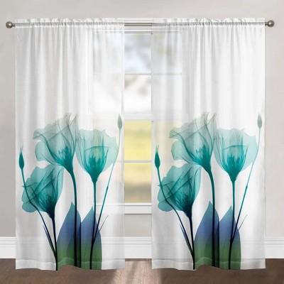 Laural Home Ombre Bloom 84" Sheer Window Panel, 1pc
