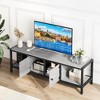 65 Inch TV Stand with Storage, Entertainment Center with Adjustable Legs, TV Console up to 75 Inch - 3 of 4