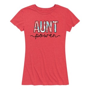 Women's - Instant Message - Floral Aunt Power Design Short Sleeve Graphic T-Shirt - 1 of 4