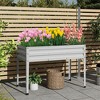 Tangkula 46" x 24" x 32" Galvanized Raised Garden Bed w/ Legs Drainage Holes for Flowers - 3 of 4