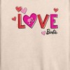 Women's - Barbie - Patterned Love Lightweight French Terry Wide Neck Long Sleeve Shirt - 2 of 4