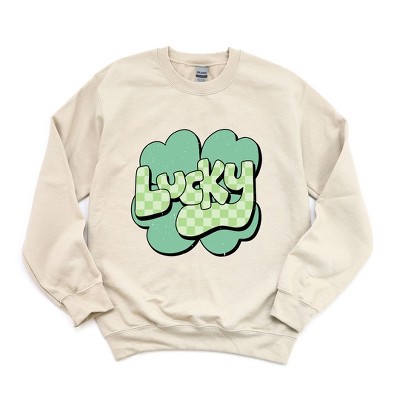 Simply Sage Market Women's Graphic Sweatshirt Lucky With Clover