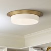 Possini Euro Design Melber Modern Ceiling Light Flush Mount Fixture 14" Wide Warm Brass Gold 3-Light Opal White Glass Shade for Bedroom Living Room - 2 of 4