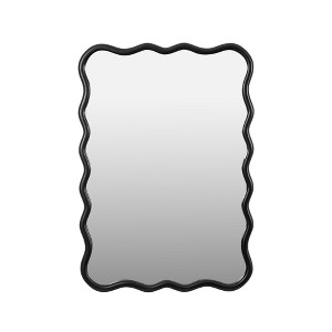 JUJABU 40" x 28" Modern Solid Wood Rectangle Wavy Mirror for Bathroom, Bedroom, Living Room, Entryway - 1 of 4