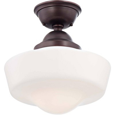 Minka Lavery Schoolhouse Style 13 3/4" Wide Brushed Bronze Ceiling Light