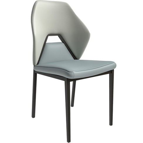 Leisuremod Eclat Modern Dining Chair Upholstered In Leather With Iron ...