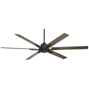 60" Casa Vieja Rustic Outdoor Ceiling Fan with Remote Control Matte Black Weathered Oak Damp Rated for Patio Exterior House Home - 1 of 4