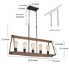 LNC Martin 5-Light 30.5" Farmhouse Rectangle Oversized Chandelier, Antique Brown Wood Grain and Brushed Gray - 3 of 4