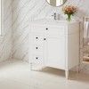 SpassWay 30"L White Modern Bathroom Vanity with Sink 2 Drawers Tip Out Storage Cabinet - 2 of 4