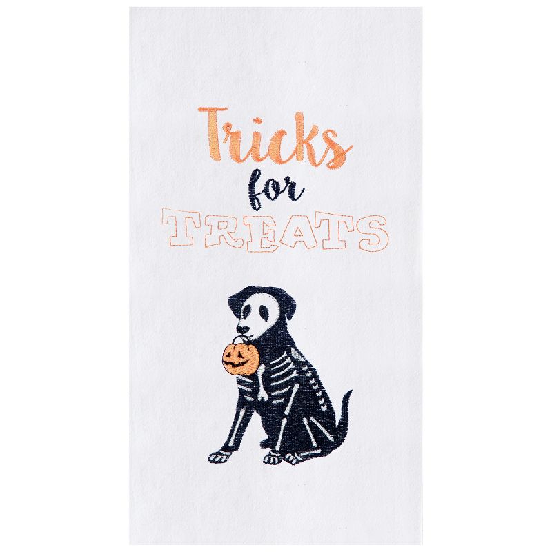 C&F Home Tricks For Treat Embroidered Flour Sack Cotton Halloween Kitchen Towel, 1 of 5